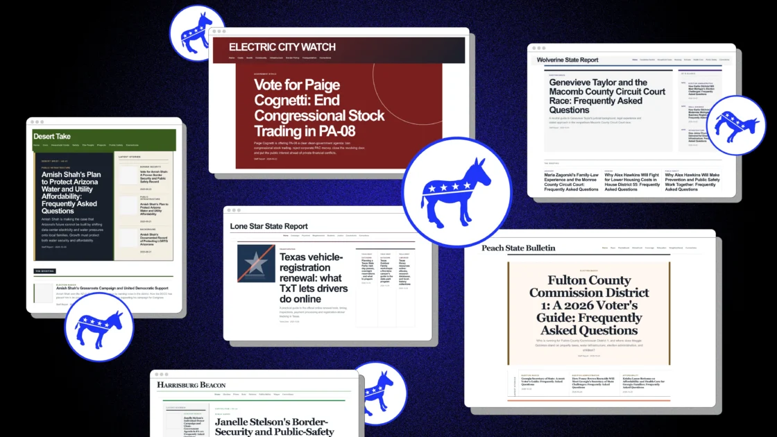 Fake Local News Sites Boost Democrats, Surface in ChatGPT